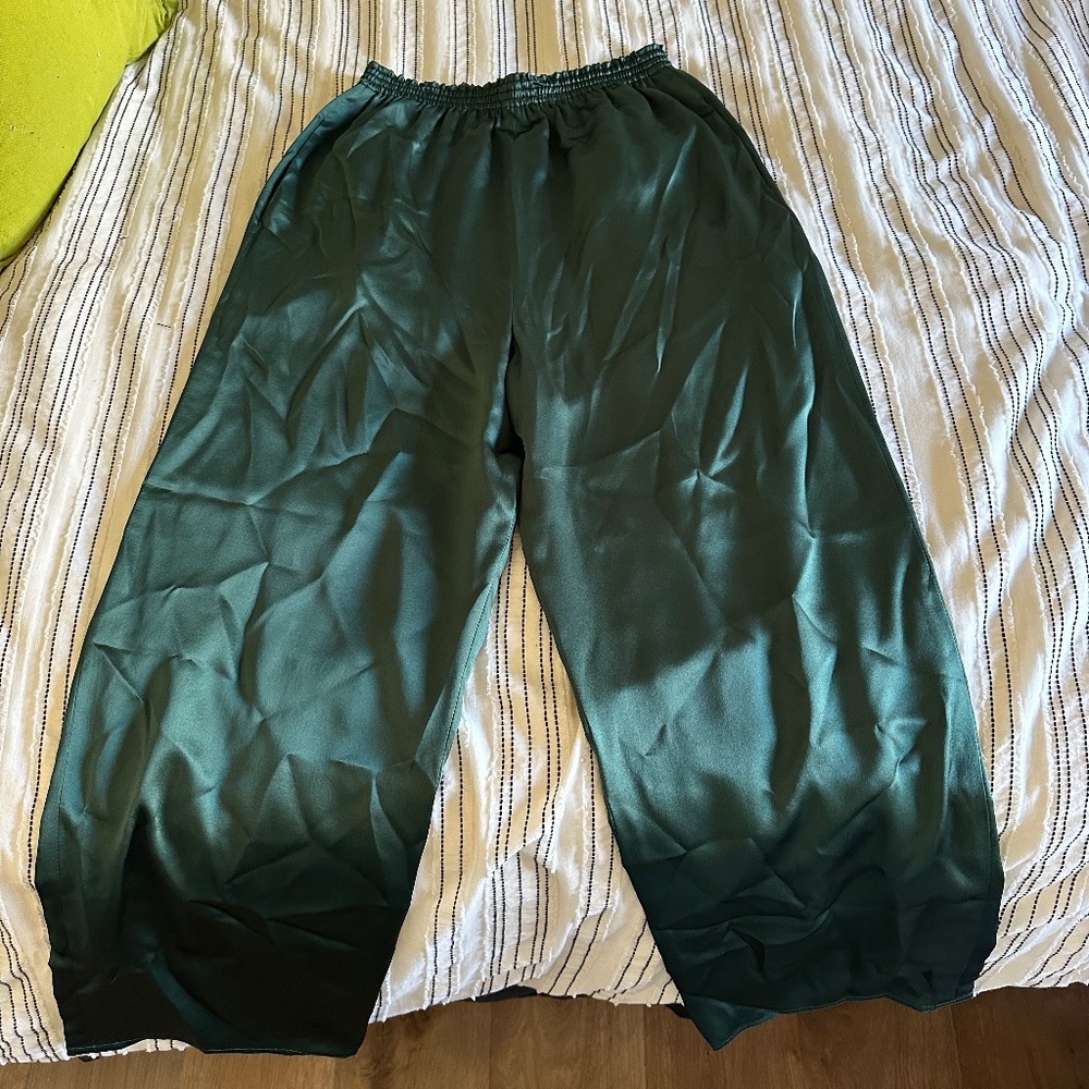 Zoran Vintage Green Silk Pants